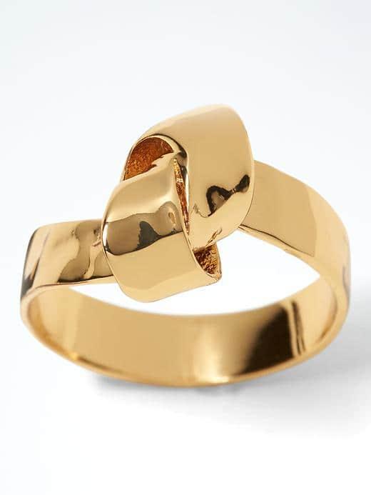 Banana Republic Hammered Gold Knot Ring - Gold