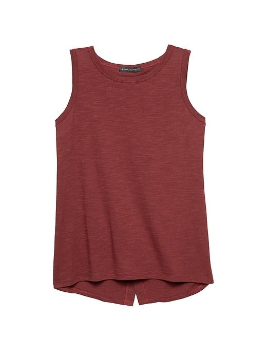 Banana Republic Womens Cotton-modal Blend Split-back Tank Tamale Red Size L