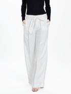 Banana Republic Womens Linen Blend Belted Wide Leg Pant Size 12 Short - White