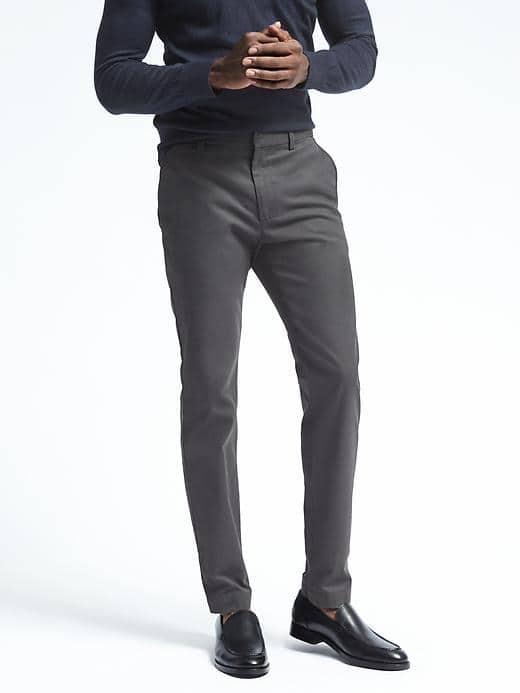 Banana Republic Mens Aiden Slim Chino - Gray