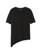 Banana Republic Womens Petite Machine-washable Merino Asymmetrical Sweater Black Size L