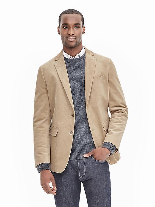 Banana Republic Mens Modern Slim Corded Blazer Size 38 Short - Coconut Husk