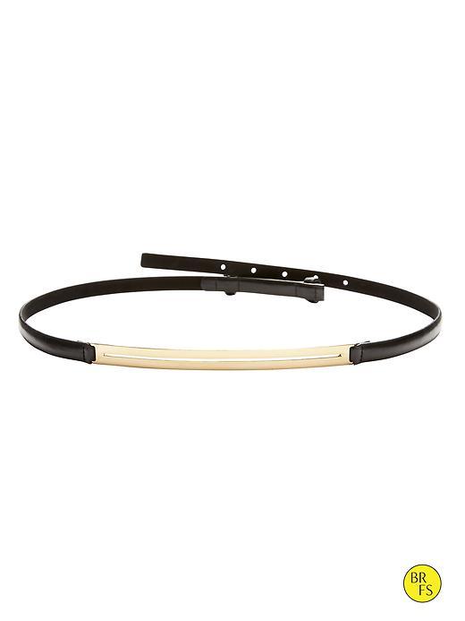 Banana Republic Factory Metal Bar Skinny Belt Size L - Black