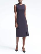 Banana Republic Womens Sleeveless Fit And Flare Midi Dress - Dark Night