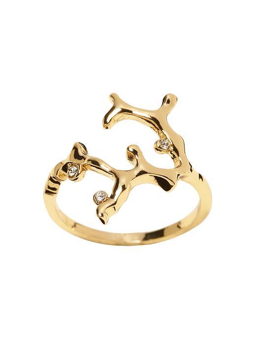 Banana Republic Coral Branch Ring Size 0 - Gold