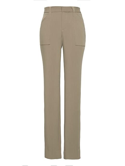 Banana Republic Womens Logan Trouser-fit Bi-stretch Utility Pant Tuscany Green Size 0