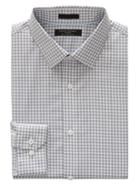 Banana Republic Mens Grant Slim-fit Non-iron Gingham Shirt Gray Size L