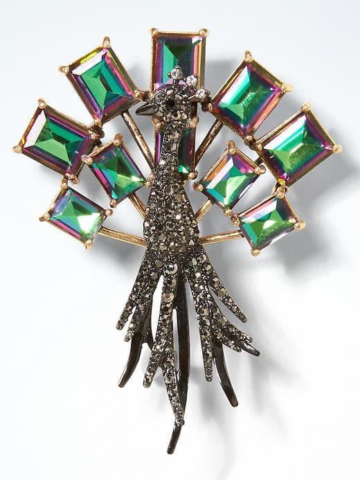 Banana Republic Peacock Brooch - Multi