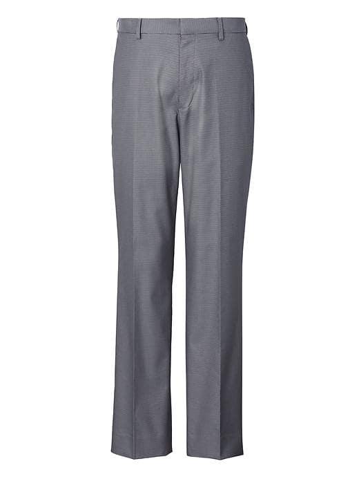 Banana Republic Mens Standard Houndstooth Non Iron Stretch Pant - Navy