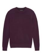 Banana Republic Mens Extra-fine Italian Merino Woolcrew-neck Sweater Burgundy Red Size Xs