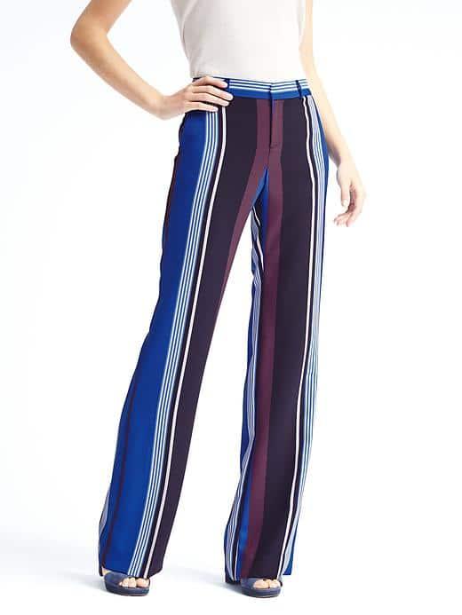 Banana Republic Womens Blake Fit Stripe Pant - Blue Stripe