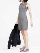 Banana Republic Womens Italian Tweed Bias-cut Shift Dress Blue Combo Size 10
