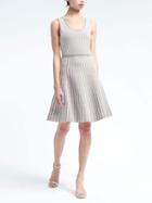 Banana Republic Womens Stripe Knit Fit And Flare Dress - Gray Stripe