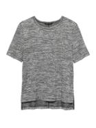 Banana Republic Womens Luxespun Boyfriend T-shirt With Side Slits Black & White Size L