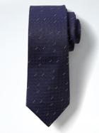 Banana Republic Mens Monogram Textured Geo Silk Nanotex Tie - Navy