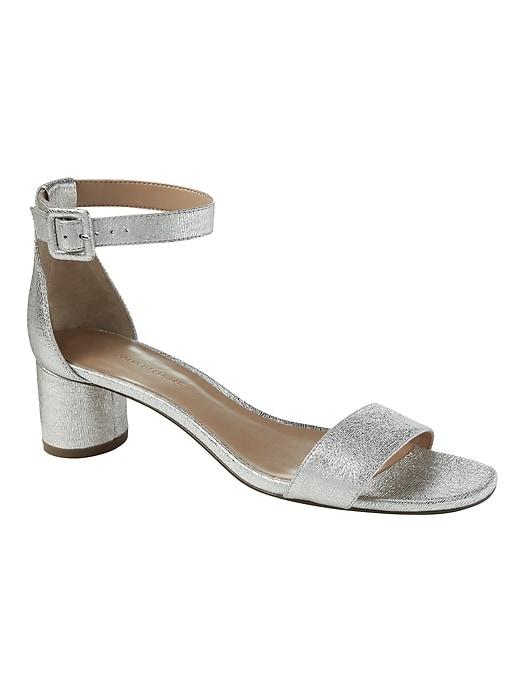 Banana Republic Womens Bare Low Block-heel Sandal Silver Size 11