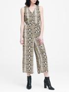 Banana Republic Petite Snake Print Wide-leg Cropped Jumpsuit