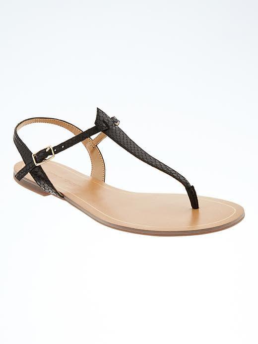 Banana Republic Ryan T Strap Sandal - Black