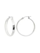 Banana Republic Womens Medium Hollow Hoop Earring Silver Size One Size