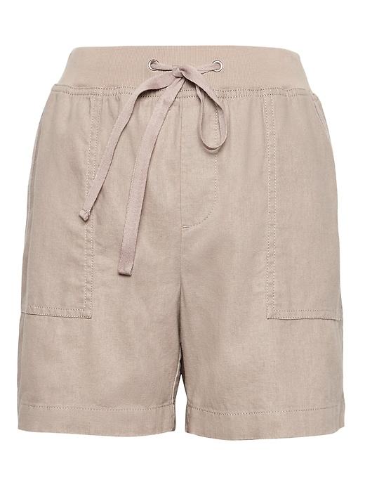 Banana Republic Womens Petite Soft Linen-cotton 5 Pull-on Short Nile Clay Size 8