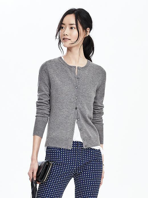 Banana Republic Womens Todd &amp; Duncan Cashmere Cardigan Size L - Fog Gray