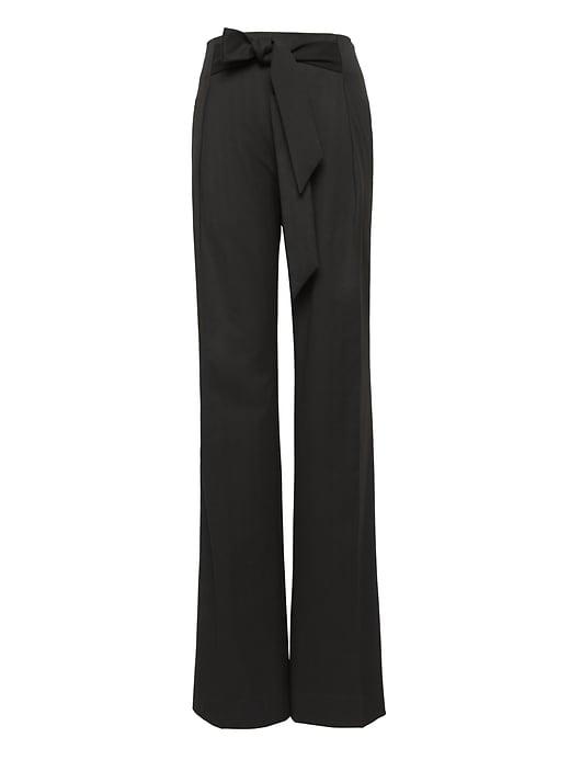 Banana Republic Womens Japan Online Exclusive Blake Wide Leg-fit Herringbone Pant Black Size 0