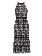 Banana Republic Womens Petite Lace Racerback Midi Dress Black & White Size 00