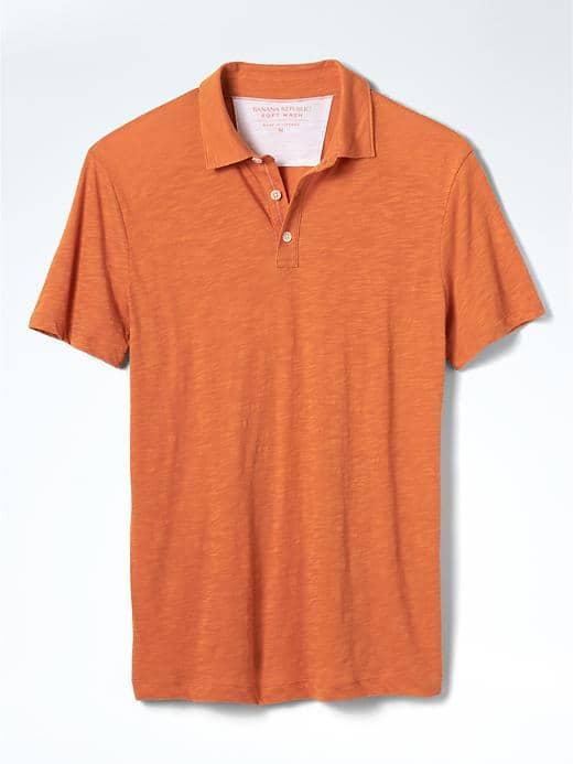 Banana Republic Mens Soft Wash Polo - Orange