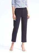 Banana Republic Womens Avery Fit Scallop Hem Pant - Navy