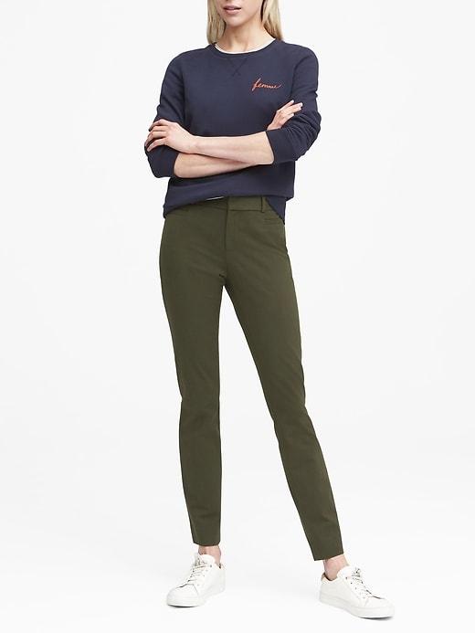 Banana Republic Womens Petite Sloan Skinny-fit Brushed Bi-stretch Ankle Pant Mistletoe Size 8