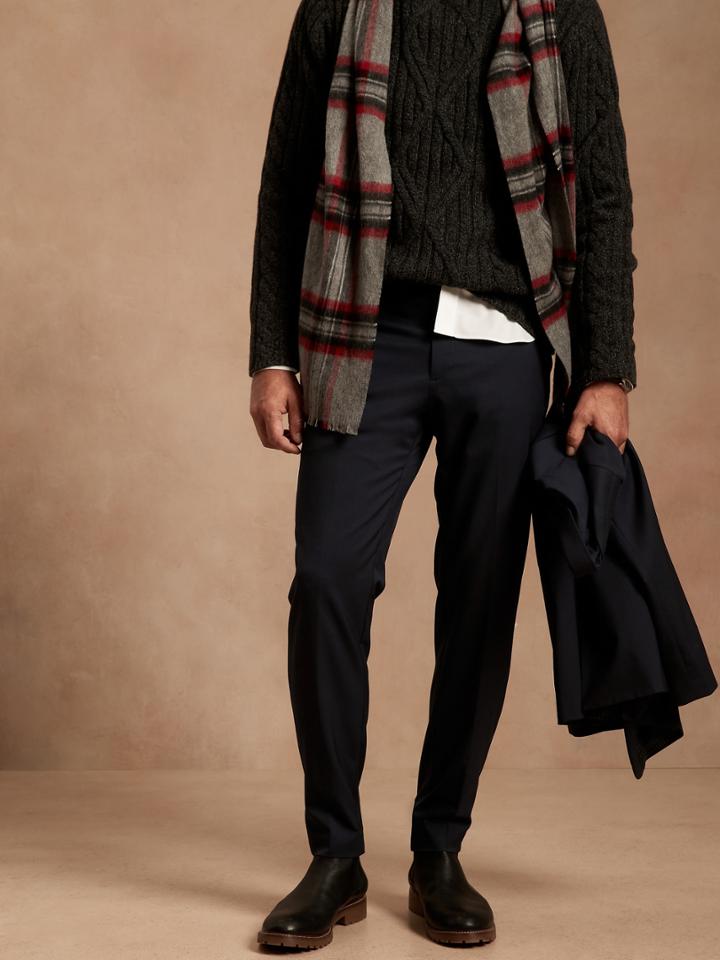 Slim Wool Suit Pant