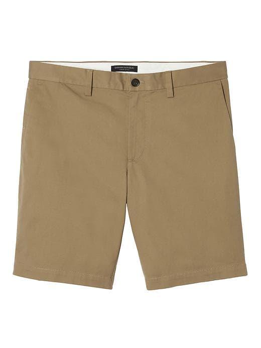 Banana Republic Mens Aiden Slim Stretch Cotton 9 Short - Acorn