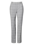 Banana Republic Womens Ryan Slim Straight-fit Windowpane Lightweight Wool Pant Gray Size 16