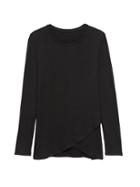 Banana Republic Womens Threadsoft Cross-front T-shirt Black Size Xs