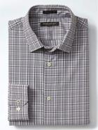 Banana Republic Mens Camden Fit Supima Cotton Micro Plaid Shirt - Urban Gray