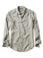 Banana Republic Mens Camden Fit Heathered Linen Shirt Size M Tall - Gray Heather