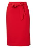 Banana Republic Womens Belted Pencil Skirt With Side Slit Red Size 10