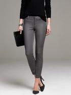 Banana Republic Womens Sloan Fit Gray Slim Ankle Pant Size 0 Petite - Gray Heather