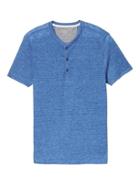 Banana Republic Mens Vintage Short Sleeve Henley - Antique Blue