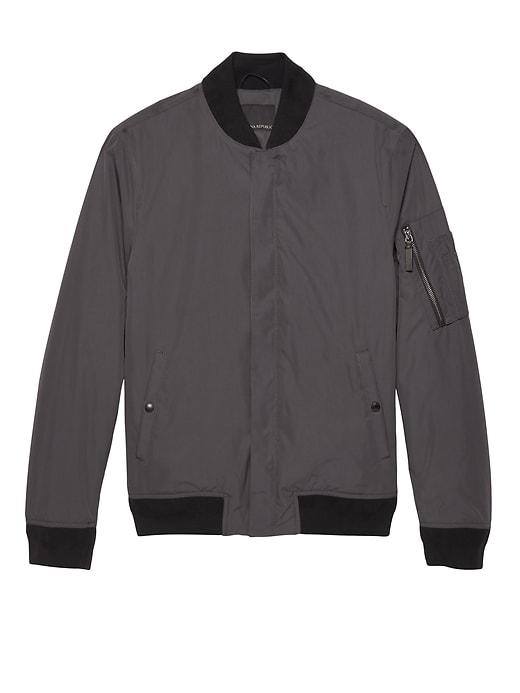 Banana Republic Mens Water-resistant Lightweight Bomber Jacket Charcoal Size L