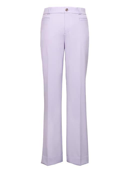Banana Republic Womens Logan Trouser-fit Cropped Machine-washable Italian Wool Blend Pant Lilac Size 4