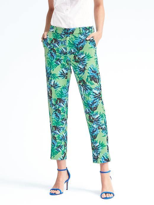 Banana Republic Womens Avery Fit Floral Pant - Tropical Garden
