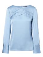 Banana Republic Womens Long-sleeve Folded Ruffle Top Light Blue Size M