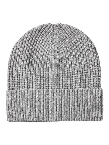 Banana Republic Mens Br X Kevin Love   Merino-silk Blend Donegal Beanie Heather Light Gray Size One Size