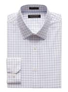 Banana Republic Mens Grant Slim-fit Non-iron Grid Shirt Pink Oxford Size M