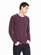 Banana Republic Mens Polar Tech Raglan Crew - Dark Maroon