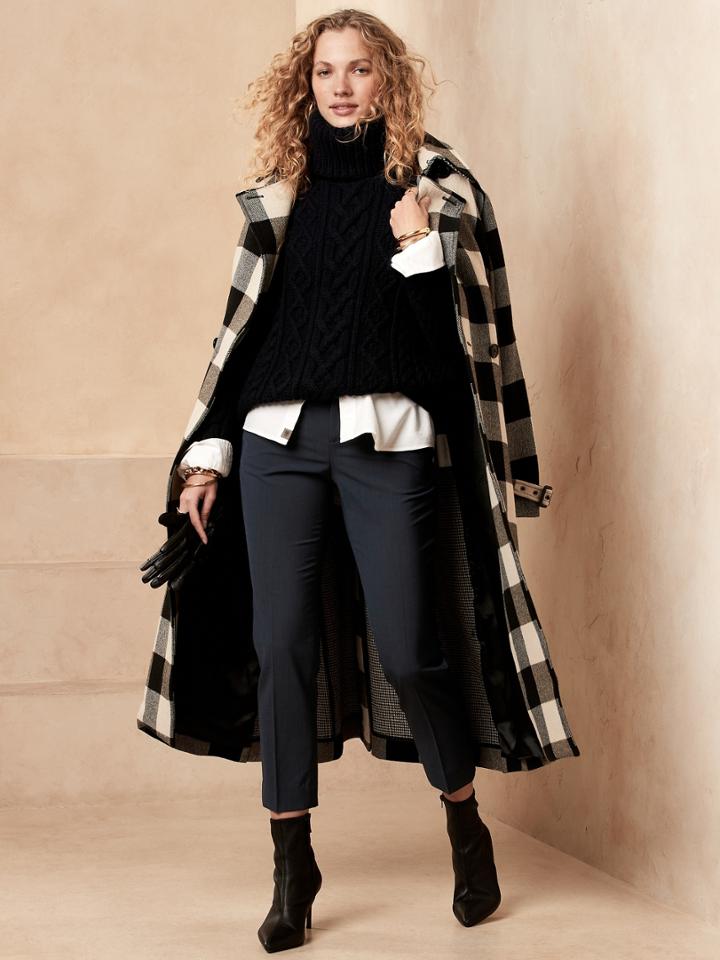 Petite Avery Straight Wool-blend Pant