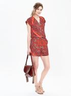 Banana Republic Womens Paisley Romper Size 0 - Fire Coral
