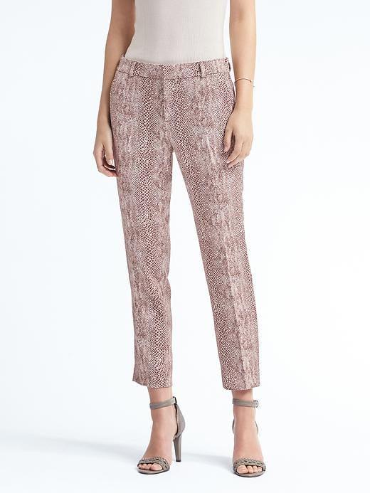 Banana Republic Avery Fit Animal Print Pant - Natural Stone