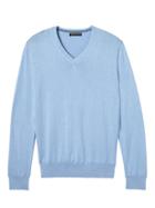 Banana Republic Mens Silk Cotton Cashmere V-neck Sweater Allports Blue Size L